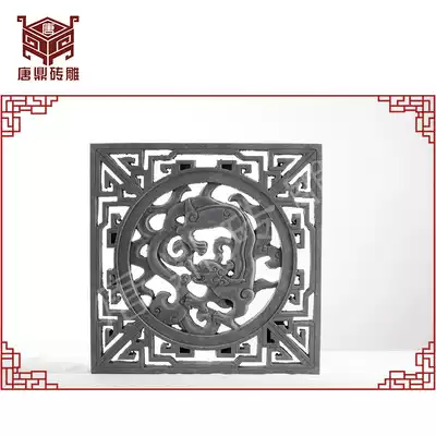 Ancient building brick carving Tenglong hollow window Antique Chinese courtyard wall decoration square lattice window 60cm cement window
