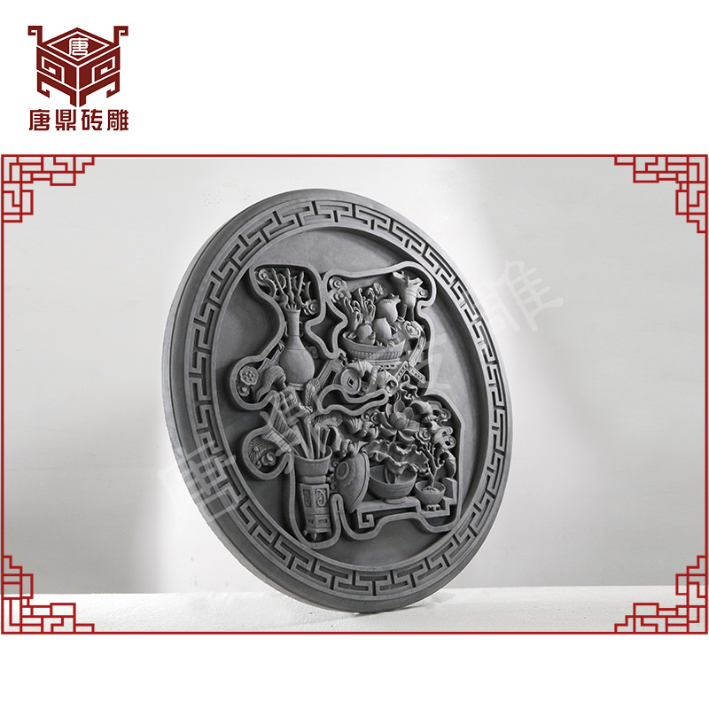 Tang Ding brick carving Antique green brick Shadow wall photo wall pendant Entrance background wall decoration hanging painting Brick carving ornament bottle blessing