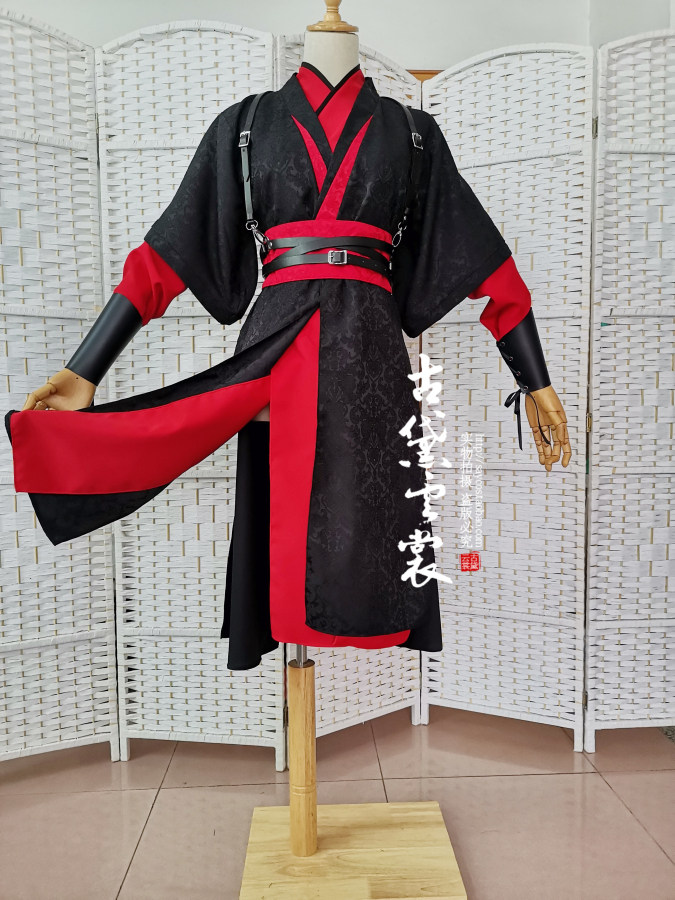 (Yunshang) cosplay costume red and black clothing original short generic costume