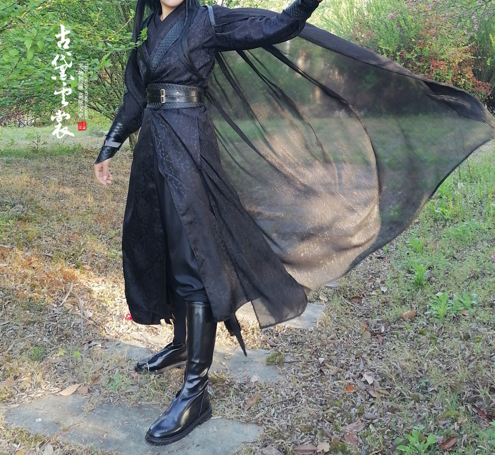 (Yunsho) cosplay ancient dress black surge with ink burning and killing of the wolf Gu Yunan Changg