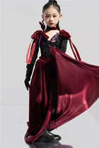 Childrens car model girls catwalk performance clothing trailing fashion personality girl runway performance clothing childrens model clothing