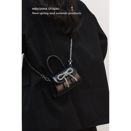 Портативная маленькая цепь с бантиком, помада, наушники, сумка для телефона, изысканный стиль, 2023