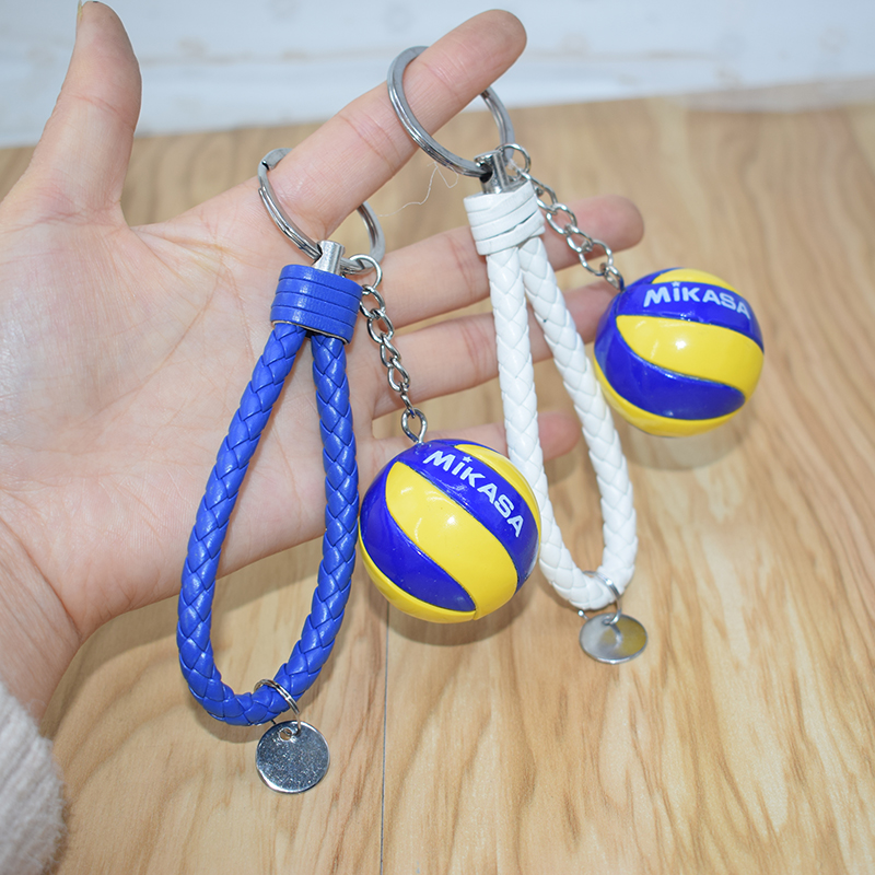 Solid PVC volleyball keychain mini emulation souvenir small pendant creative cute bag hanging ornament competition gift