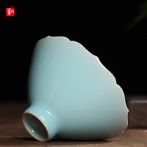 Huang Changwei Handmade master cup Single cup Longquan Celadon hat cup Tea bowl Thin tire Puer tea cup Tea cup