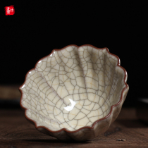 Traditional Ge Kiln Longquan Celadon ice crack Kung Fu tea cup Ye Weide Tea cup Handmade master cup Ceramic lamp