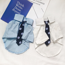 Net red autumn pet dog dog clothes English short US short cat kitten flower shirt anti-hair tide brand teddy