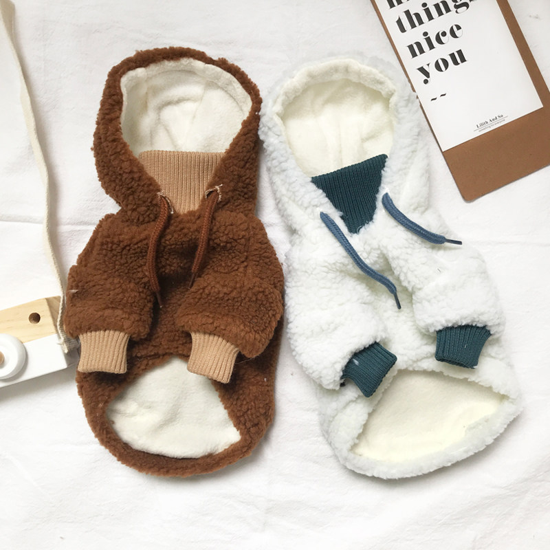ins autumn and winter tide cards plus suede dogs cotton clothes Garfy clothing Little milk kitty Teddy Bibi Bear Clothes Thickening
