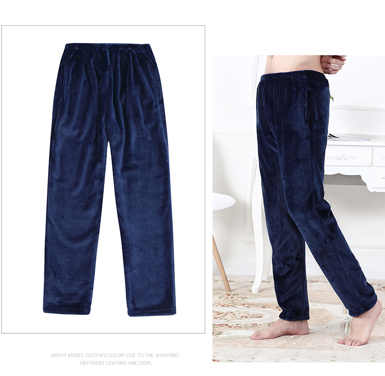 2 bộ đồ ngủ flannel ở Nam Cực mùa đông nam dày ấm cộng với quần nhung nhà san hô quan sot nam