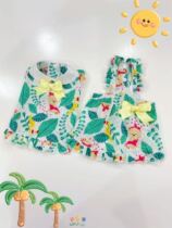 Original handmade custom pet clothes dog cat Hawaiian style suspender skirt Teddy Bomeifa fighting pony