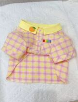 Original handmade custom pet clothes dog cat couple dress spring and summer thin pink plaid shirt Teddy
