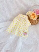 Original handmade custom pet clothes spring and summer thin sunscreen sweet shirt Teddy Pomeranian Bichon Maltese