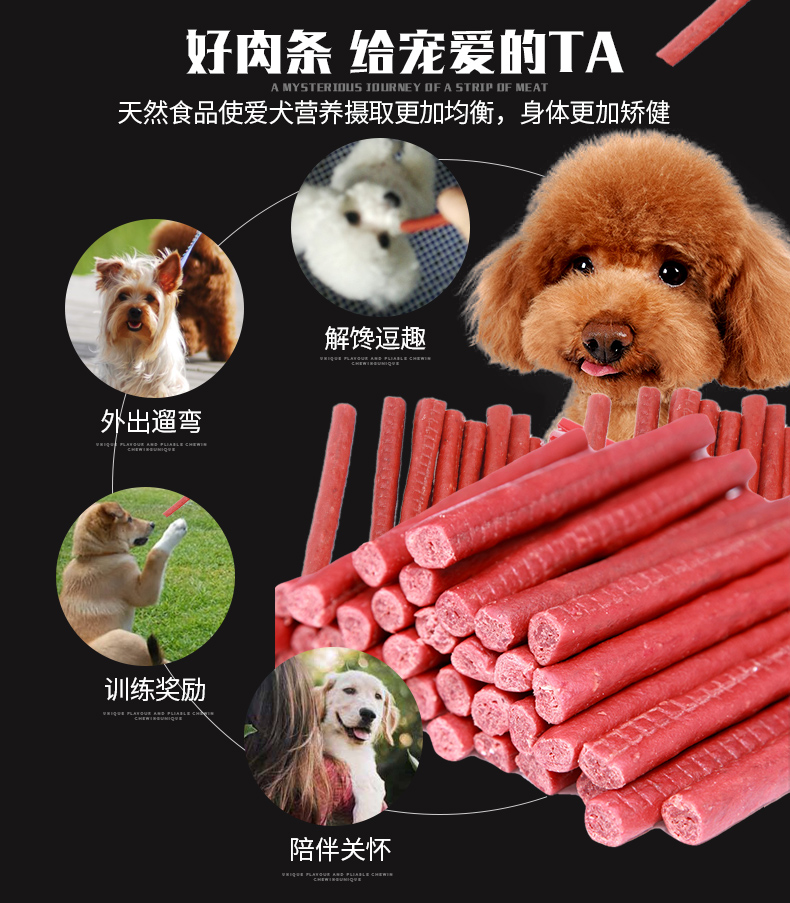 Mengbei 500 gam thịt bò gậy mol đào tạo thưởng vật nuôi Teddy Vàng Tóc Bomei Samoyed puppy dog ​​đồ ăn nhẹ sữa royal canin