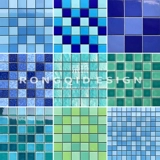 Дорожный синий зеленый бассейн, мозаика, головоломка, делается под заказ