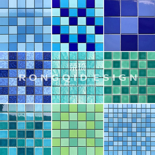 Дорожный синий зеленый бассейн, мозаика, головоломка, делается под заказ