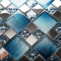 Crystal glass electroplated metal stainless steel mosaic background wall KTV box bar decoration bathroom tiles