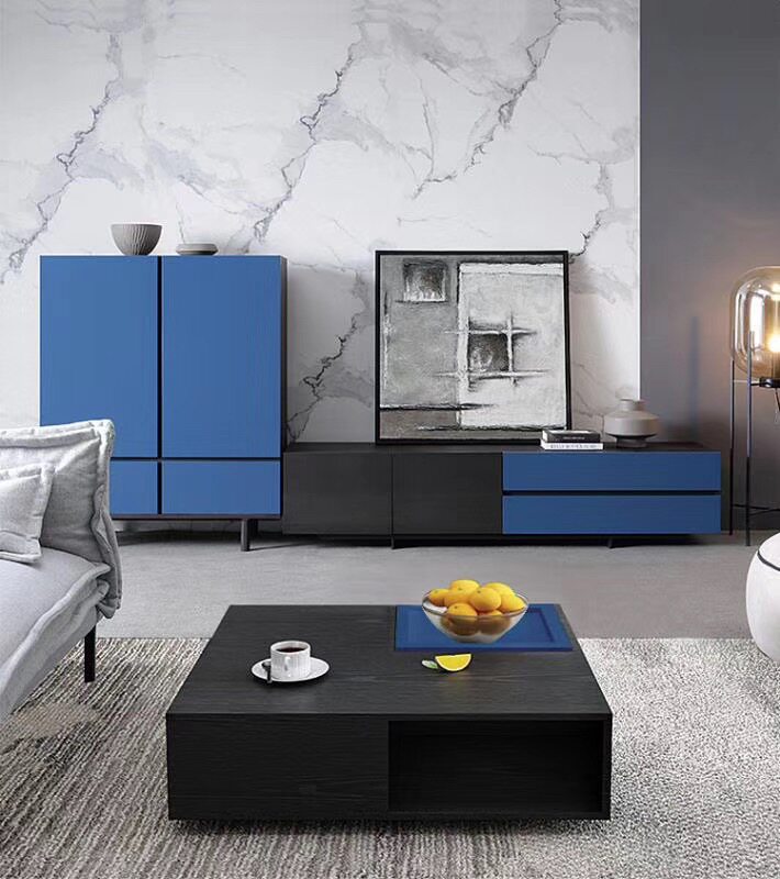 Square coffee table modern minimalist tea table living room furniture small Daping number square coffee table TV cabinet combination set Nordic