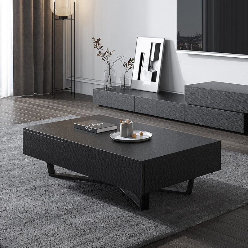 Italian Nordic Tea Cotas Simple Modern Living Room Creative Iron rectangular tea table TV cabinet Combined with Foot Household