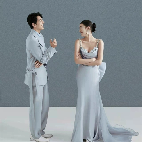 Реквизит для фотографии для влюбленных, корсет, свадебное платье, с открытой спиной, эффект подтяжки, крой «рыбий хвост»