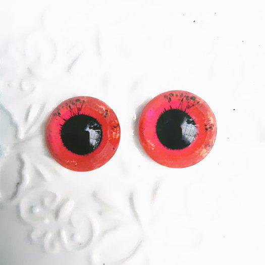 Custom red core handmade leather DIY glass animal eye eyeball animal eye prosthetic eye