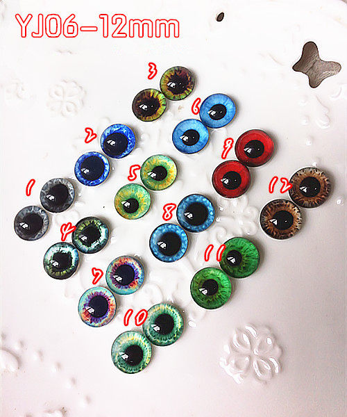 DIY doll Man Puppet wool felt animal specimen glass eyeball eyeball eyewear YJ06-12mm