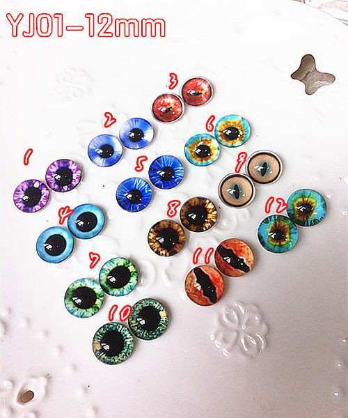 DIY doll Man Puppet wool felt animal specimen glass eyeball eyeball eyewear YJ01-12mm