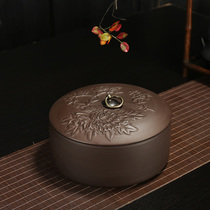 Purple sand tea jar Puer tea seven seed cake tea jar three cake large sealed jar 357 tea cake storage box