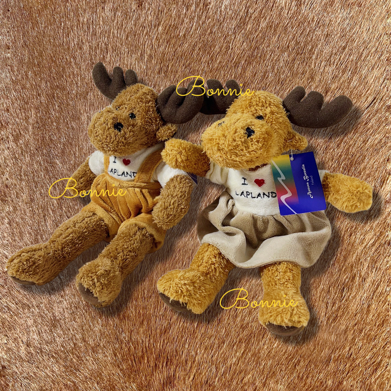 Finland's Arctic Circle Santa Village Couple Little Reindeer Plush Toy Doll Christmas Souvenir Finland's Arctic Circle Santa Village Couple Little Reindeer Plush Toy Doll Christmas Souvenir