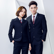 Suit suit mens three-piece suit mens and womens business professional suit interview dress 4S shop real estate overalls