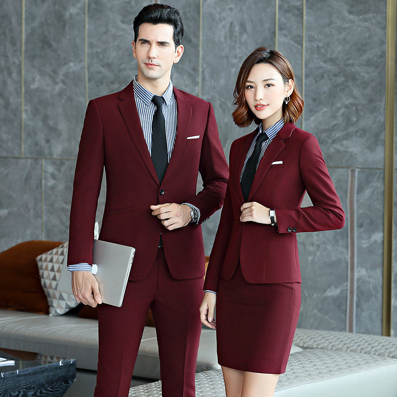 Custom suit Western suit suit men and women in the same black workwear Temperament Business Positive Dress 4s Store Company Work Clothes