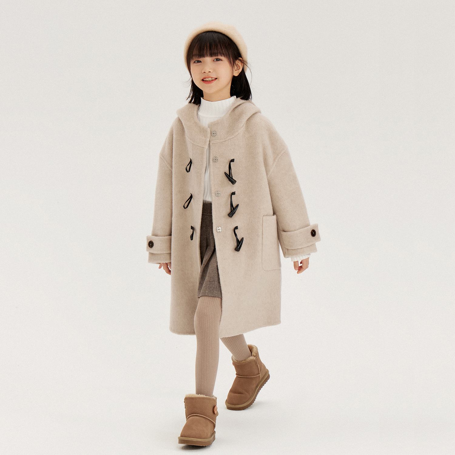 Girls'boys' woolen coat 2023 autumn winter children's clothes in long style foreign air full wool children bifacial cashmere coat-Taobao