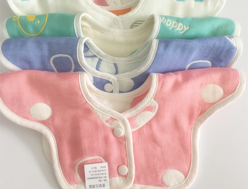 6-layer baby gauze circumference pocket baby saliva towels Children 360-degree swivel petal breathable bib 3 up bar