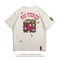 Wukong shop cartoon puzzle monkey printing short sleeve T-shirt men and women couples cotton comfortable tide card youth summer