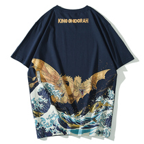 Godzilla Godzilla series Tide brand Japanese T-shirt cartoon kedora monster king around short sleeve men