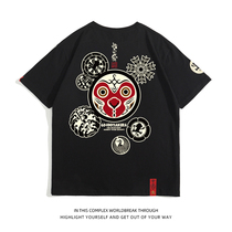 Wukong shop go-coo new T-shirt male Peking Opera drama facial makeup national quintessence change face cartoon printing short sleeve cotton