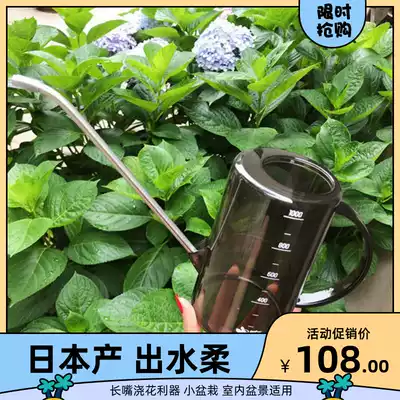 Japanese long-mouth pot fleshy small potted water bottle with scale 1L
