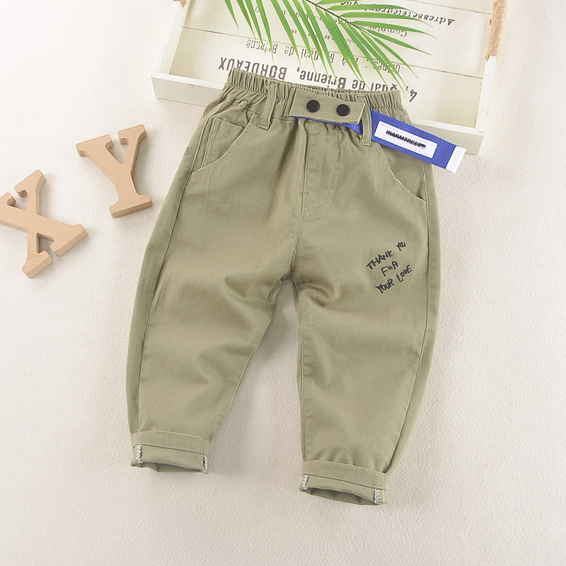 Children's casual pants boys pants spring and autumn models 2021 New Spring baby cotton children Foreign style trousers