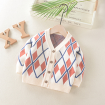 Boys cardigan coat childrens sweater knitwear baby baby spring and autumn clothes 2021 new foreign style coat