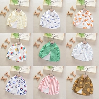 Áo cotton bé trai dài tay 2019 xuân hè cho bé sơ sinh mỏng bé mặc áo kẻ sọc bé ngoại 3 tuổi 4 tuổi - Áo sơ mi quần áo trẻ em nam