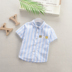 Mùa hè mới 2019 trẻ em thủy triều bé sơ sinh cotton bé trai tay ngắn sọc áo sơ mi cotton trẻ em giản dị - Áo sơ mi xu hướng quần áo trẻ em 2021 Áo sơ mi