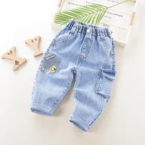 Boys casual jeans spring and autumn Foreign Children Baby loose trousers Joker tooling children Korean pants tide