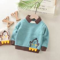 Childrens baby sweater childrens autumn and winter clothes new foreign baby boy autumn POLO collar shirt pullover sweater