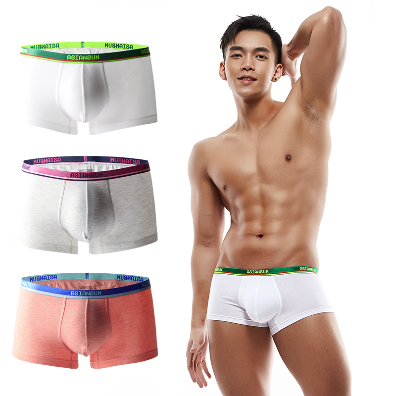 Asianbum 3 mặc Mordale mens thể thao quần lót-eo thấp quần sexy phẳng góc u lồi không thể lay chuyển bốn-góc quần nĩa.