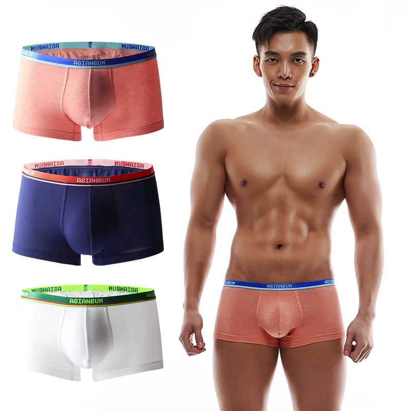 Asianbum 3 mặc Mordale mens thể thao quần lót-eo thấp quần sexy phẳng góc u lồi không thể lay chuyển bốn-góc quần nĩa.