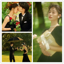 Romantic Heben Wind Wedding Dress Photography Props Pure Color Retro Book Photo Emulation Tulip Wedding wedding hollowed-out plate