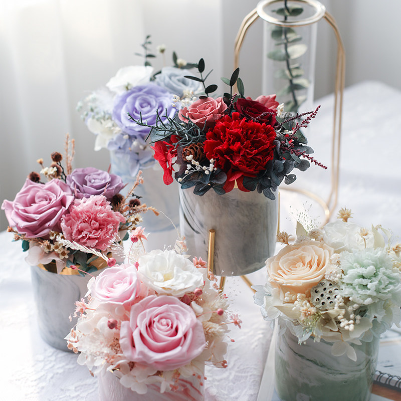 Rosary Nordic wind glass cover Dry flower pendulum piece Creative DIY rose Wing raw flower Home Accessories Gift soft dress