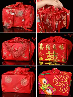 Red bag skin wedding wedding with a woman's dowry package red cloth large dowry high-end pair of wedding wedding
