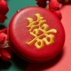Кожаная вышивка круглого зеркала x1_embroidery радость