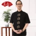 Mùa hè 2017 bộ đồ Tang nam cổ điển Trung Quốc áo khoác gió nam phù hợp với trang phục trung niên vải thô đồ bộ vải đũi Trang phục dân tộc