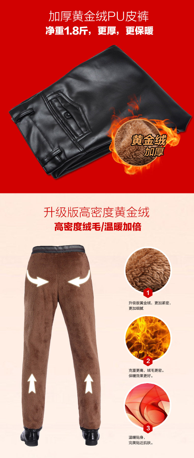 Pantalon cuir homme droit pour hiver - Ref 1489986 Image 53