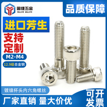 M2 M2 5 M3 M4 series Taiwan YFS Fangsheng 12 9 grade high strength nickel plated cylindrical head hexagon socket screw